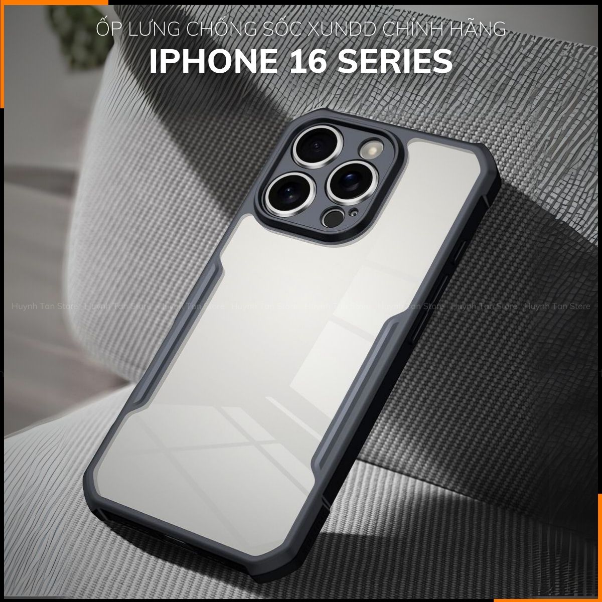 Ốp lưng iphone 17 16 pro max ip 15 14 13 x xs max xr XUNDD trong suốt chống sốc chính hãng huỳnh tân