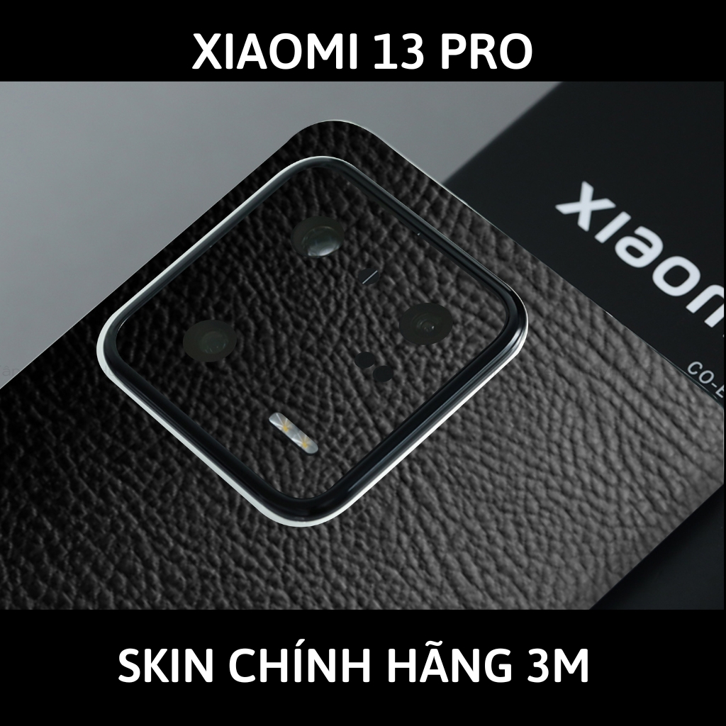 Skin 3m Mi 13 Ultra, Mi 13 Pro, Mi 13  full body và camera nhập khẩu chính hãng USA phụ kiện điện thoại huỳnh tân store - Hexis Black Leather - Warp Skin Collection