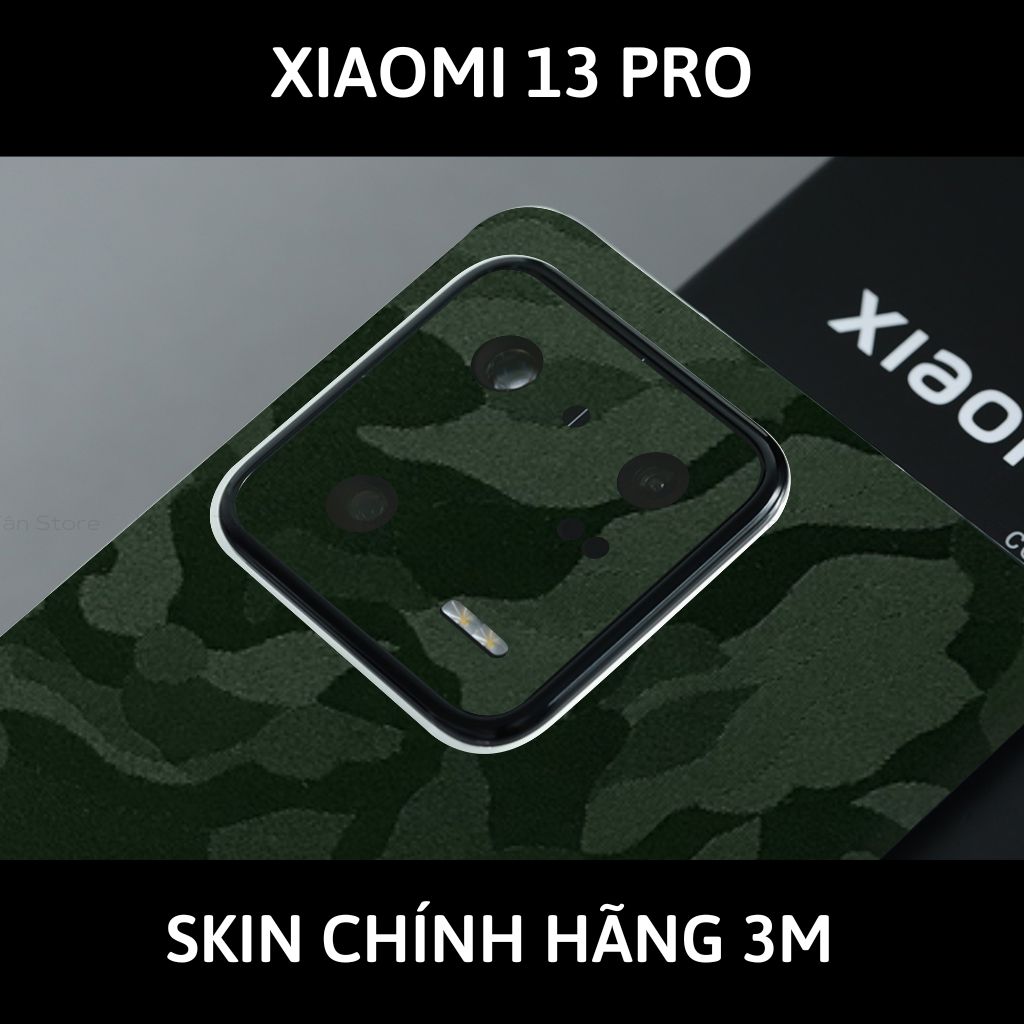 Skin 3m Mi 13 Ultra, Mi 13 Pro, Mi 13  full body và camera nhập khẩu chính hãng USA phụ kiện điện thoại huỳnh tân store - Camo Green - Warp Skin Collection