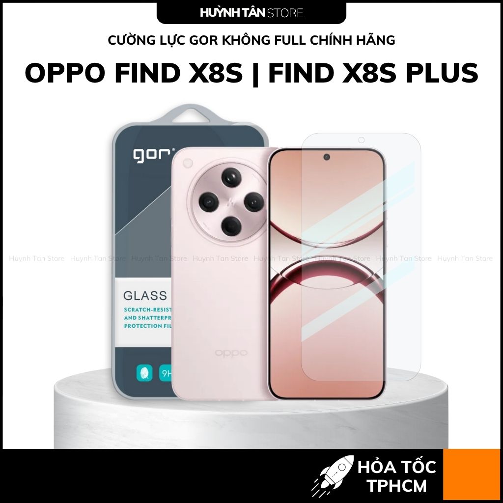 Kính cường lực trong suốt Oppo Find X9 Pro , X8 Ultra , X8s Plus KHÔNG FULL MÀN chống bám vân tay chính hãng GOR