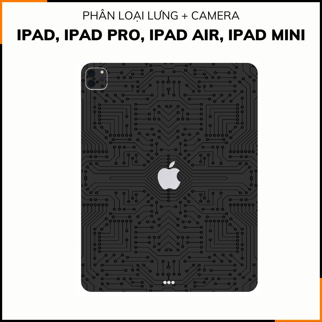 Dán skin ipad , ipad pro, ipad air , ipad mini full body và camera chính hãng 3M - ELECTRIC BLACK FULL -  SK B01 06 phụ kiện điện thoại huỳnh tân store