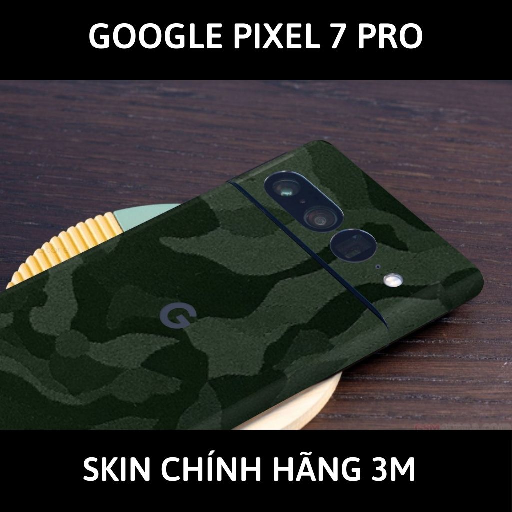 Skin 3m Google Pixel 7 Pro, Pixel 7, Pixel 7A full body và camera nhập khẩu chính hãng USA phụ kiện điện thoại huỳnh tân store - Camo Green - Warp Skin Collection