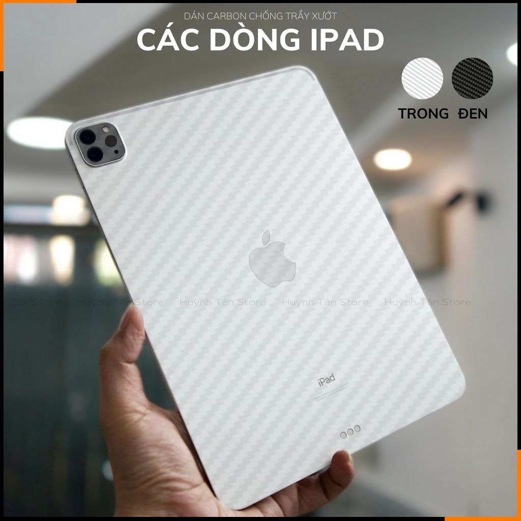 Dán skin ipad pro 11 gen 8 mini 6 air 2020 inch full body và camera vân carbon phụ kiện huỳnh tân store.