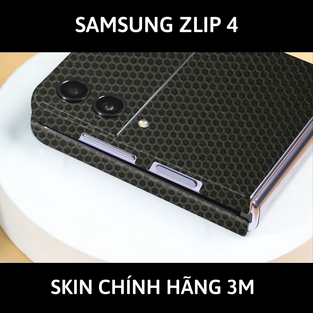 Skin 3m samsung galaxy Z Flip 4, Z Flip 3, Z Flip full body và camera nhập khẩu chính hãng USA phụ kiện điện thoại huỳnh tân store - Matrix Black - Warp Skin Collection