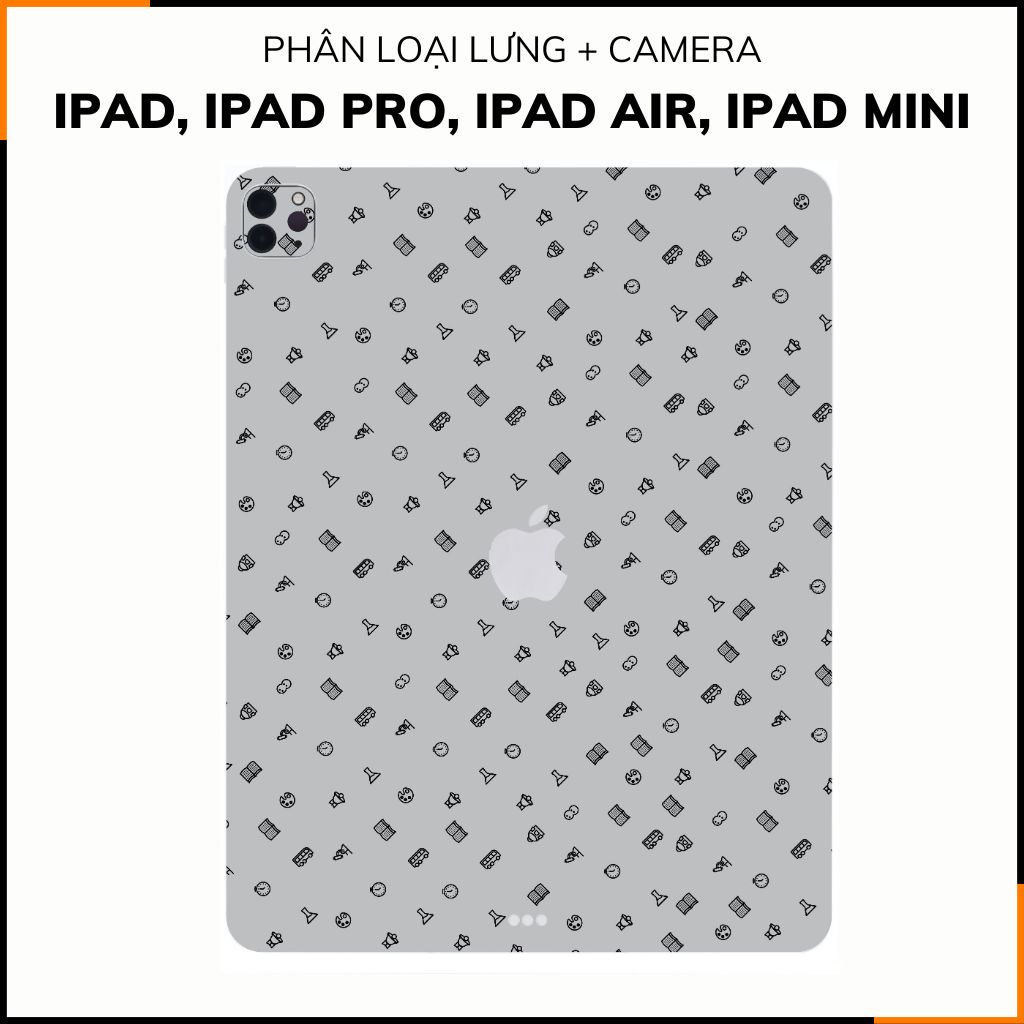 Dán skin ipad , ipad pro, ipad air , ipad mini full body và camera chính hãng 3M - MANY STICKER GREY -  SK B14 03 phụ kiện điện thoại huỳnh tân store