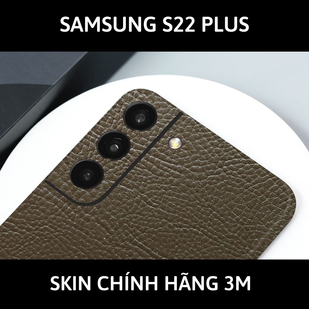 Skin 3m samsung galaxy S22 ultra , S22 plus, S22 full body và camera nhập khẩu chính hãng USA phụ kiện điện thoại huỳnh tân store - Hexis Brown Leather - Warp Skin Collection