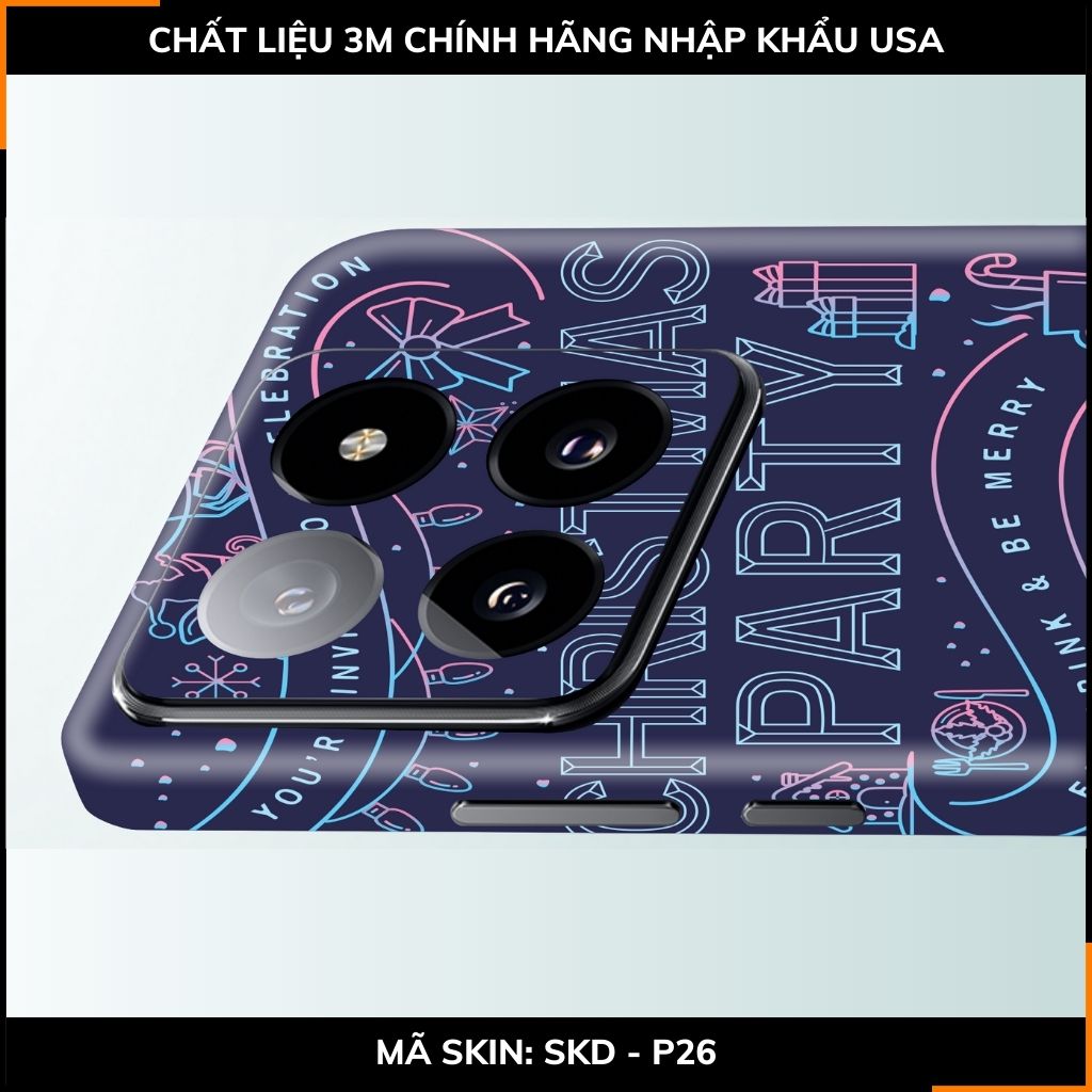 Dán skin điện thoại Xiaomi Mi 14 , Mi 14 Pro full body và camera nhập khẩu chính hãng USA in hình MERRY CHRISTMAS - SKD P26 phụ kiện điện thoại huỳnh tân store