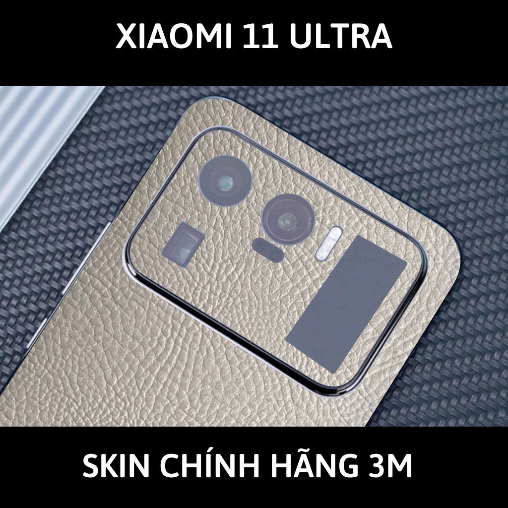 Skin 3m Mi 11 Ultra full body và camera nhập khẩu chính hãng USA phụ kiện điện thoại huỳnh tân store - Hexis Grey Leather - Warp Skin Collection