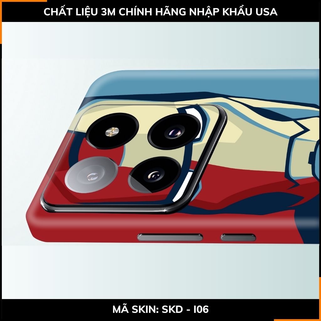 Dán skin điện thoại Xiaomi Mi 14 , Mi 14 Pro full body và camera nhập khẩu chính hãng USA in hình IRON MAN - SKD I06 phụ kiện điện thoại huỳnh tân store