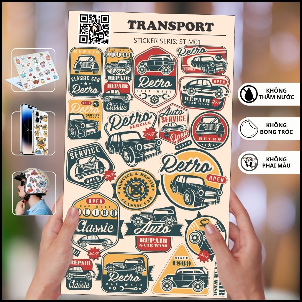 Sticker Transport ST M01 chống thấm xước dán trên mọi bề mặt dễ dàng gỡ bỏ không để lại keo phụ kiện huỳnh tân store