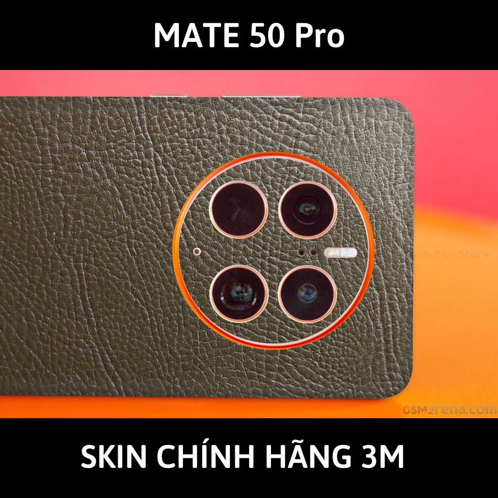 Dán skin điện thoại Huawei Mate 50 Pro full body và camera nhập khẩu chính hãng USA phụ kiện điện thoại huỳnh tân store - Brown Leather - Warp Skin Collection