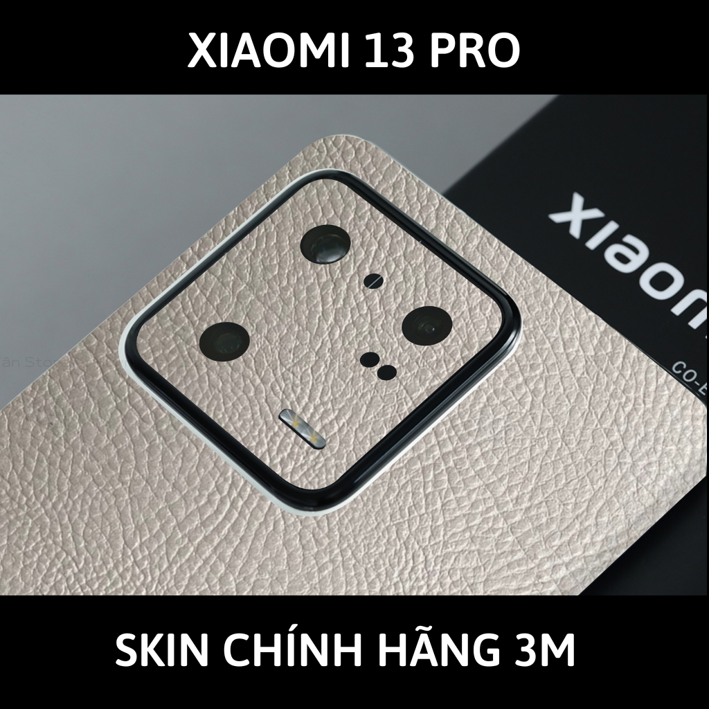 Skin 3m Mi 13 Ultra, Mi 13 Pro, Mi 13  full body và camera nhập khẩu chính hãng USA phụ kiện điện thoại huỳnh tân store - Hexis Grey Leather - Warp Skin Collection