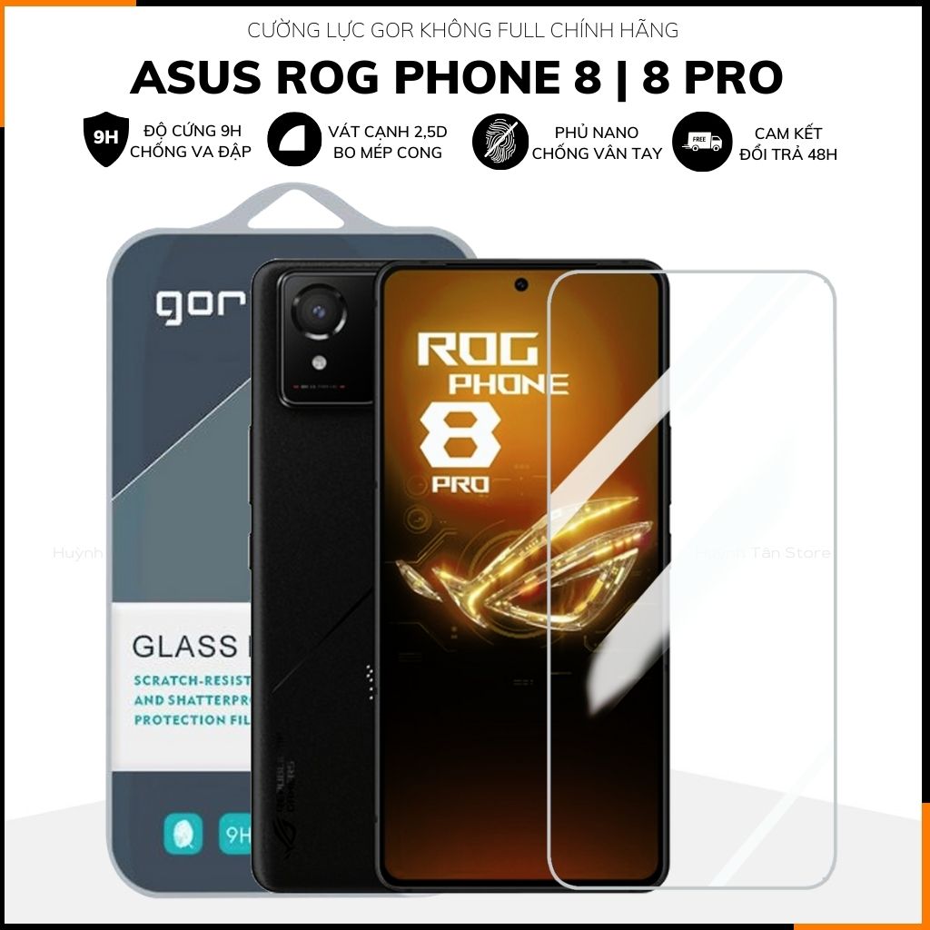 Kính cường lực asus rog phone 8 rog 8 pro trong suốt không full màn chính hãng Gor phụ kiện điện thoại huỳnh tân store