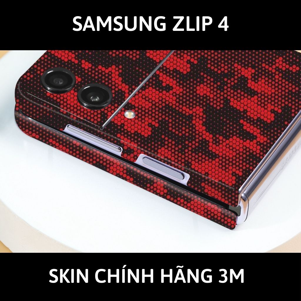 Skin 3m samsung galaxy Z Flip 4, Z Flip 3, Z Flip full body và camera nhập khẩu chính hãng USA phụ kiện điện thoại huỳnh tân store - Mamba Red - Warp Skin Collection