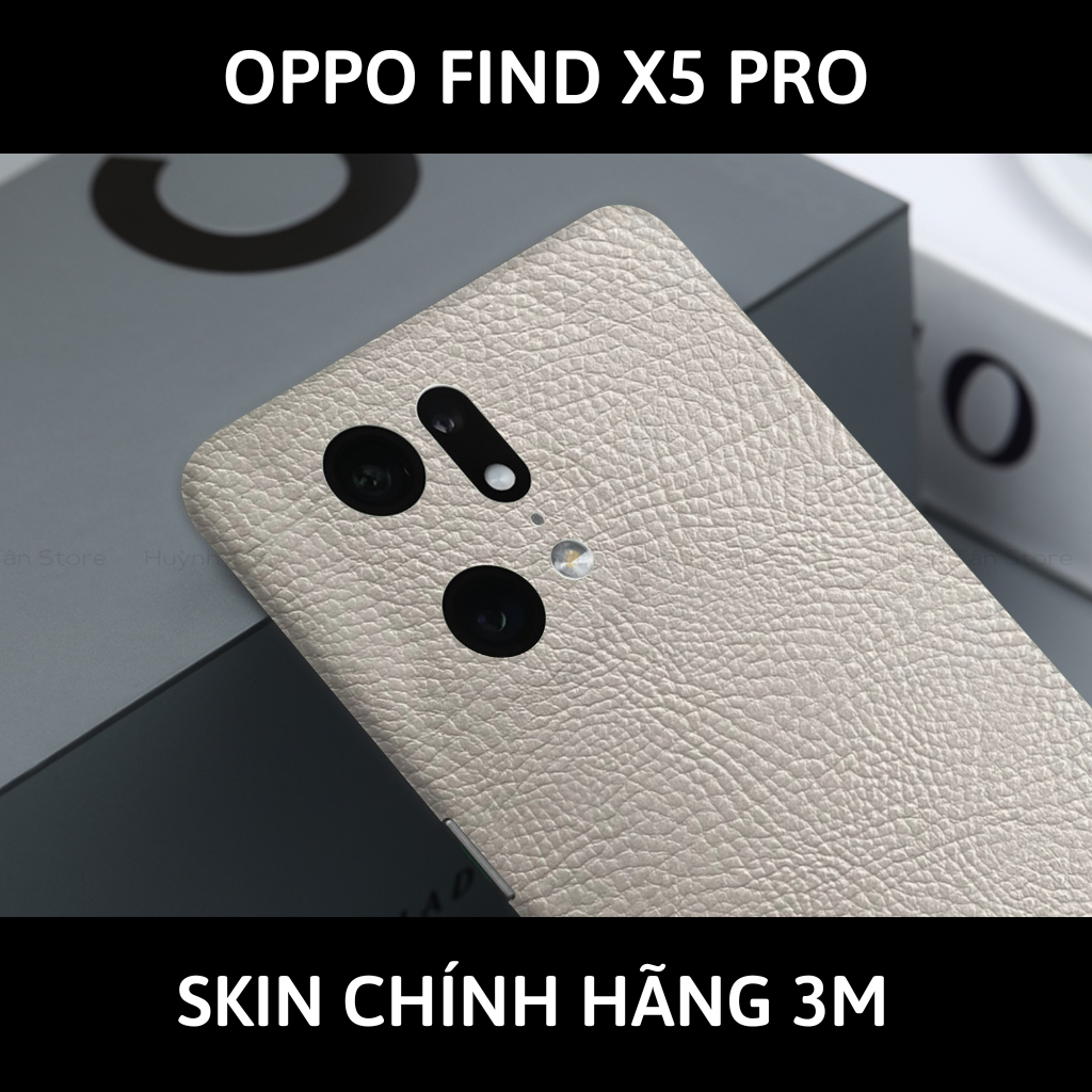 Dán skin điện thoại Oppo Find X5 Pro full body và camera nhập khẩu chính hãng USA phụ kiện điện thoại huỳnh tân store - Hexis Grey Leather - Warp Skin Collection