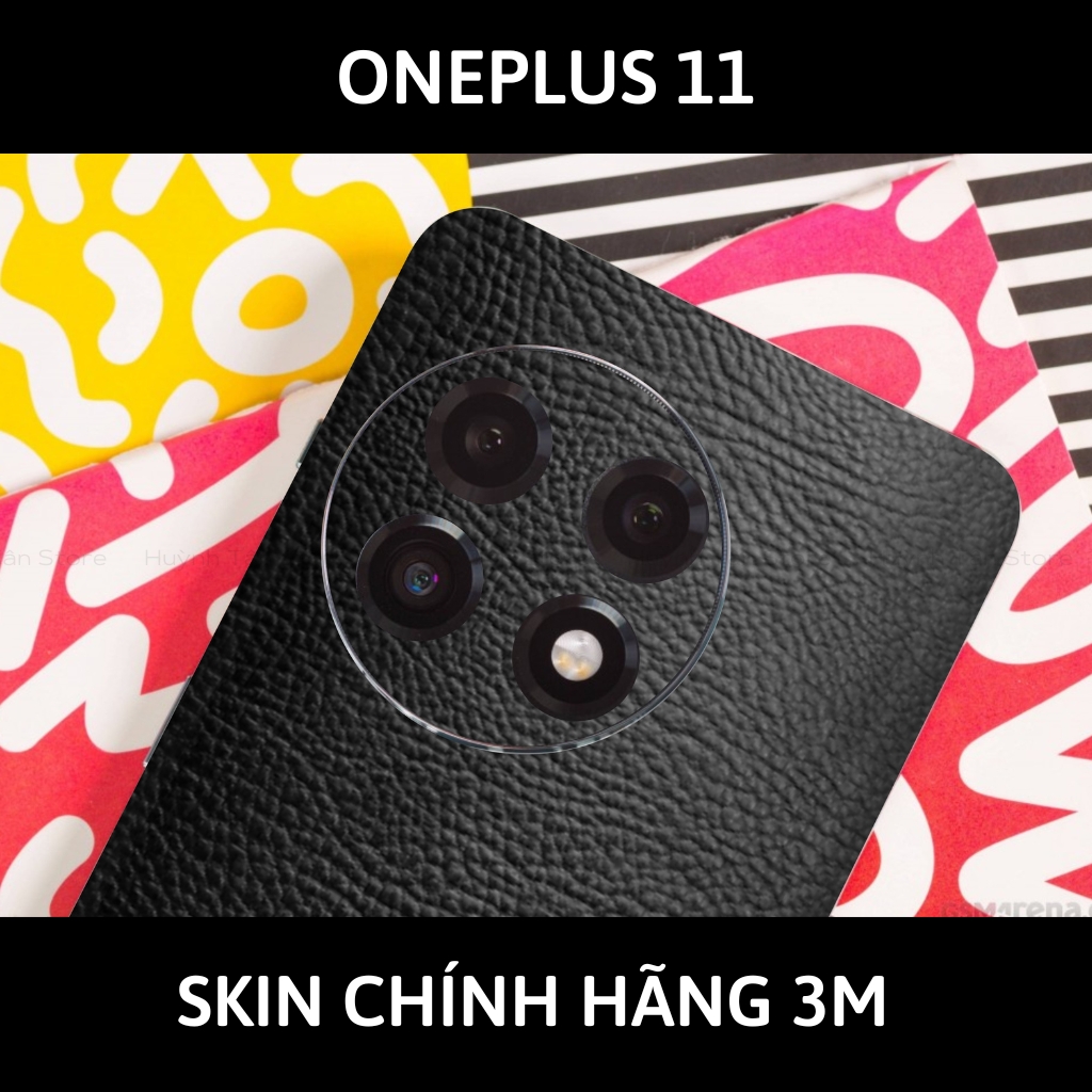 Skin 3m Oneplus 11 full body và camera nhập khẩu chính hãng USA phụ kiện điện thoại huỳnh tân store - Hexis Black Leather - Warp Skin Collection