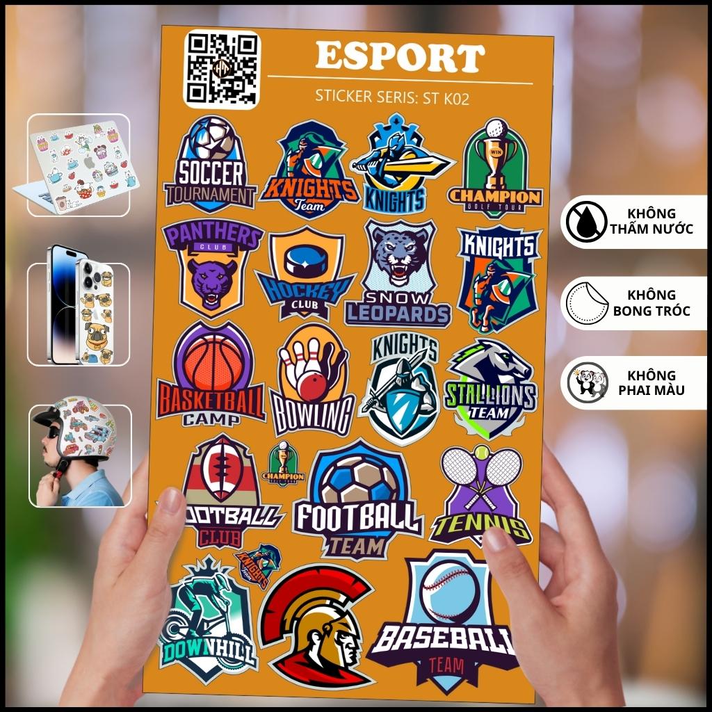 Hình dán sticker thể thao điện tử Esport ST K02 chất liệu vinyl phủ lớp chống thấm xước phù hợp dán mọi bề mặt phụ kiện huỳnh tân store