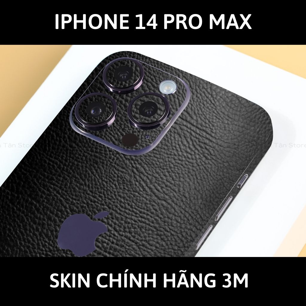 Skin 3m Iphone 14, Iphone 14 Pro, Iphone 14 Pro Max full body và camera nhập khẩu chính hãng USA phụ kiện điện thoại huỳnh tân store - Hexis Black Leather - Warp Skin Collection