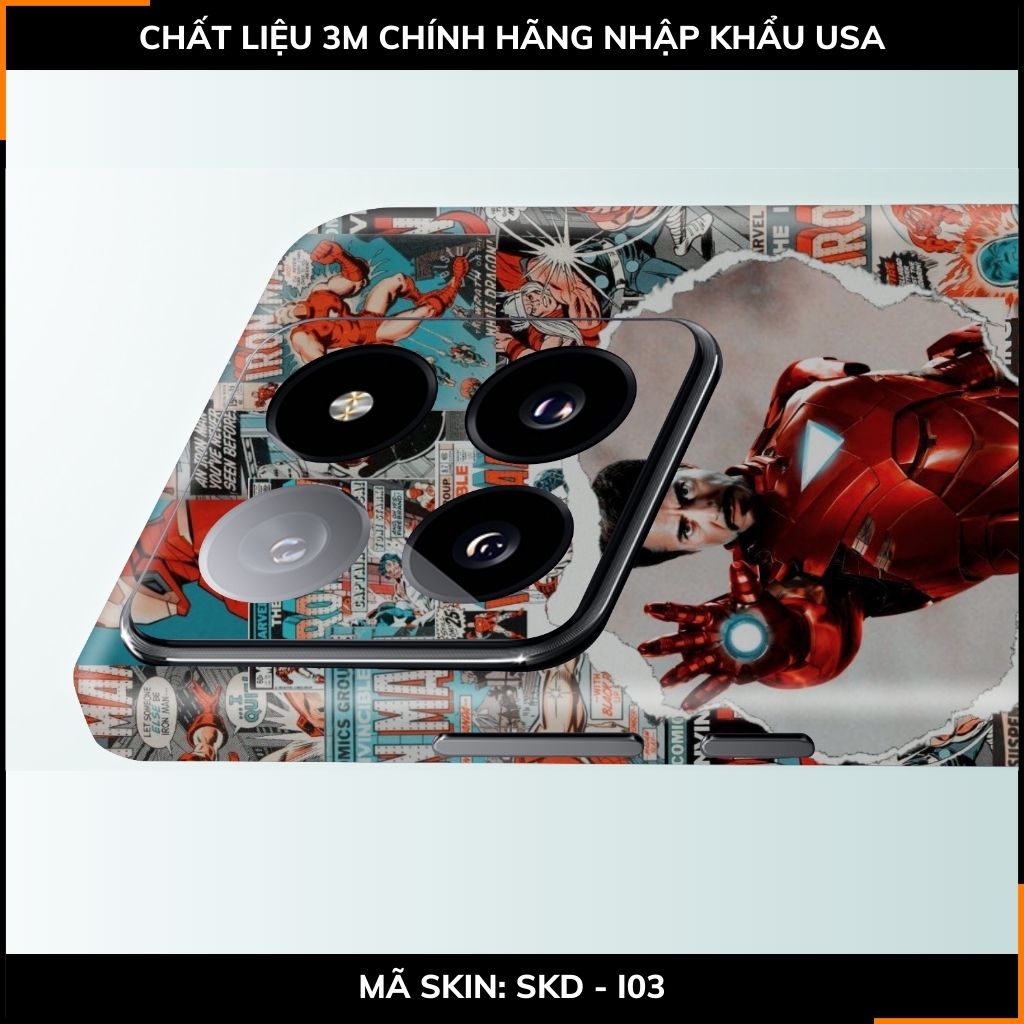 Dán skin điện thoại Xiaomi Mi 14 , Mi 14 Pro full body và camera nhập khẩu chính hãng USA in hình IRON MAN - SKD I03 phụ kiện điện thoại huỳnh tân store