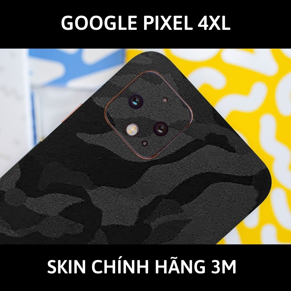 Skin 3m google Pixel 4XL, Pixel 4 full body và camera nhập khẩu chính hãng USA phụ kiện điện thoại huỳnh tân store - Camo Black - Warp Skin Collection
