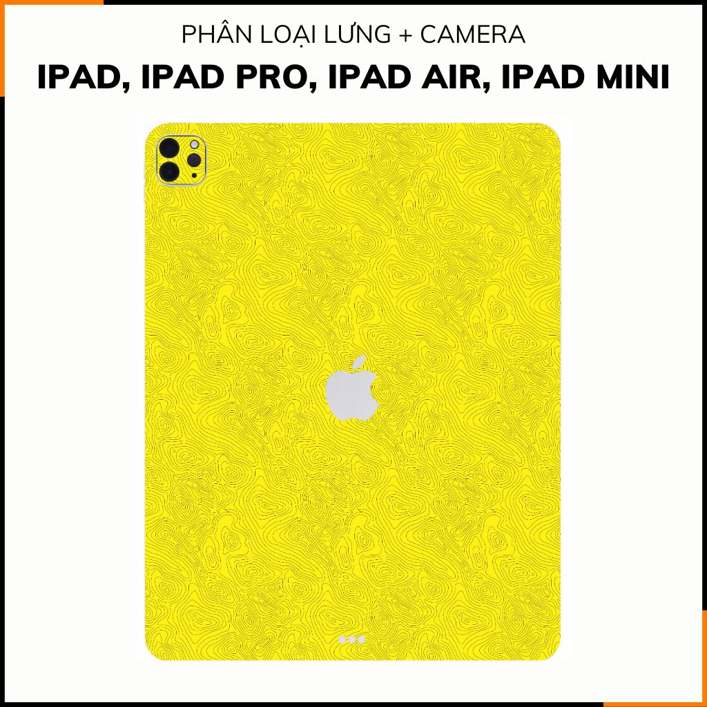 Dán skin ipad , ipad pro, ipad air , ipad mini full body và camera chính hãng 3M -MAP YELLOW -  SK B13 06 phụ kiện điện thoại huỳnh tân store