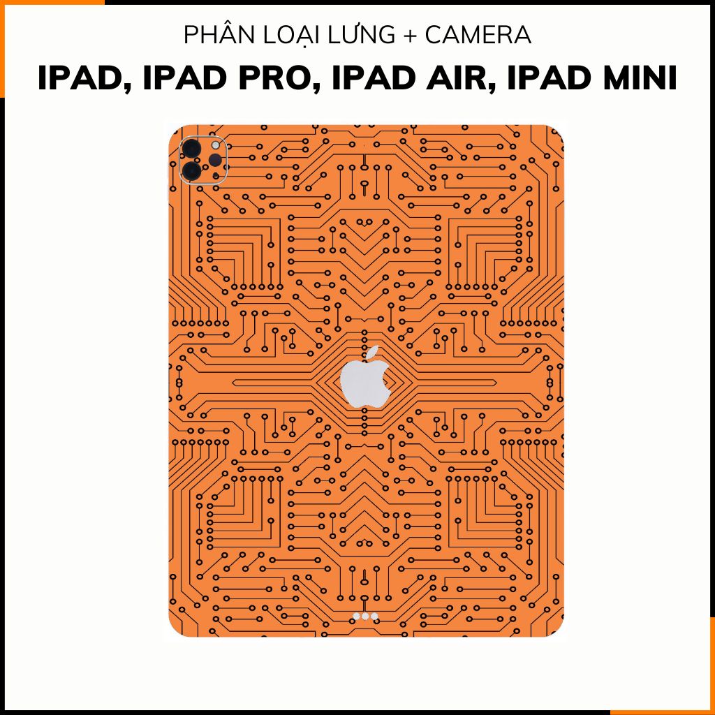 Dán skin ipad , ipad pro, ipad air , ipad mini full body và camera chính hãng 3M - ELECTRIC ORANGE -  SK B01 03 phụ kiện điện thoại huỳnh tân store