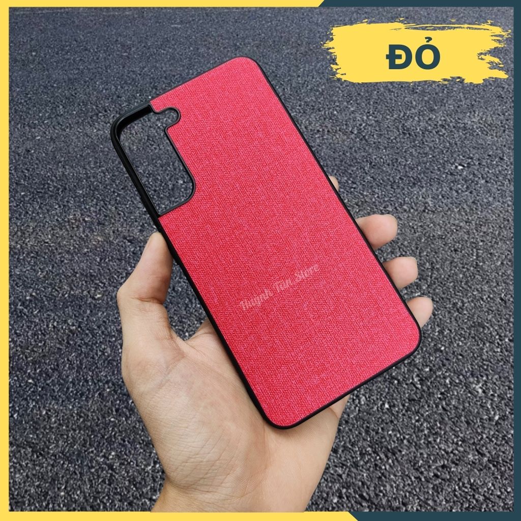 Ốp lưng samsung s22 plus chống vân tay nhựa cứng viền đen vải jean 1 màu phụ kiện điện thoại huỳnh tân store
