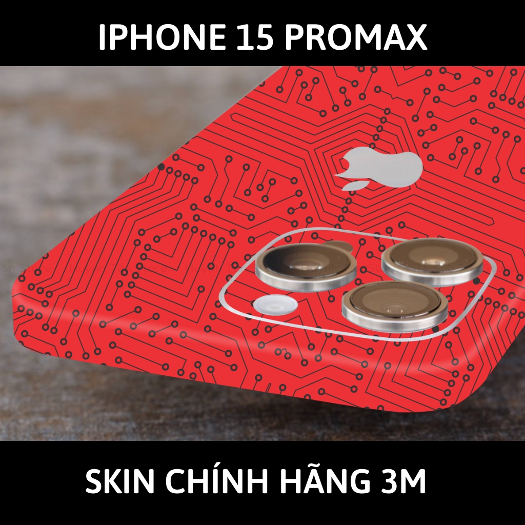 Dán skin điện thoại Iphone 15 Pro Max full body và camera nhập khẩu chính hãng USA phụ kiện điện thoại huỳnh tân store - Electronic Red - Warp Skin Collection