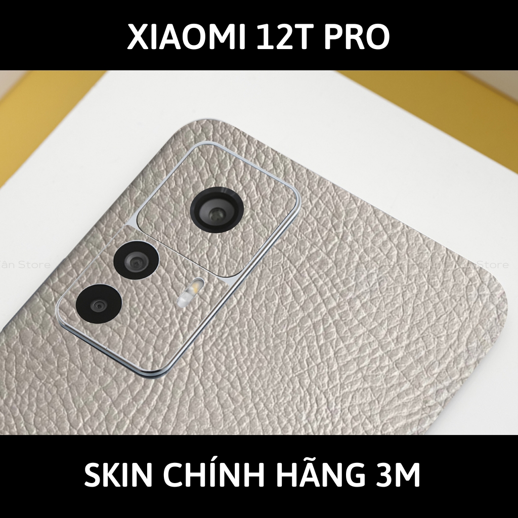 Skin 3m Mi 12T, Mi 12T Pro, K50 Ultra full body và camera nhập khẩu chính hãng USA phụ kiện điện thoại huỳnh tân store - Hexis Grey Leather - Warp Skin Collection