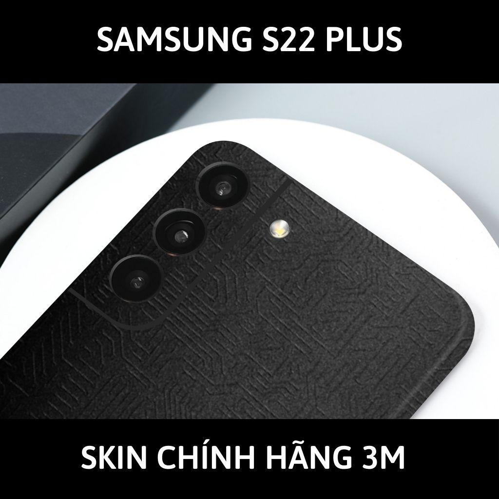 Skin 3m samsung galaxy S22 ultra , S22 plus, S22 full body và camera nhập khẩu chính hãng USA phụ kiện điện thoại huỳnh tân store - Electronic Black 2022 - Warp Skin Collection