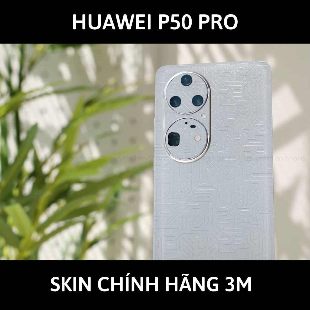 Dán skin điện thoại Huawei P50 Pro full body và camera nhập khẩu chính hãng USA phụ kiện điện thoại huỳnh tân store - Electronic White 2022 - Warp Skin Collection