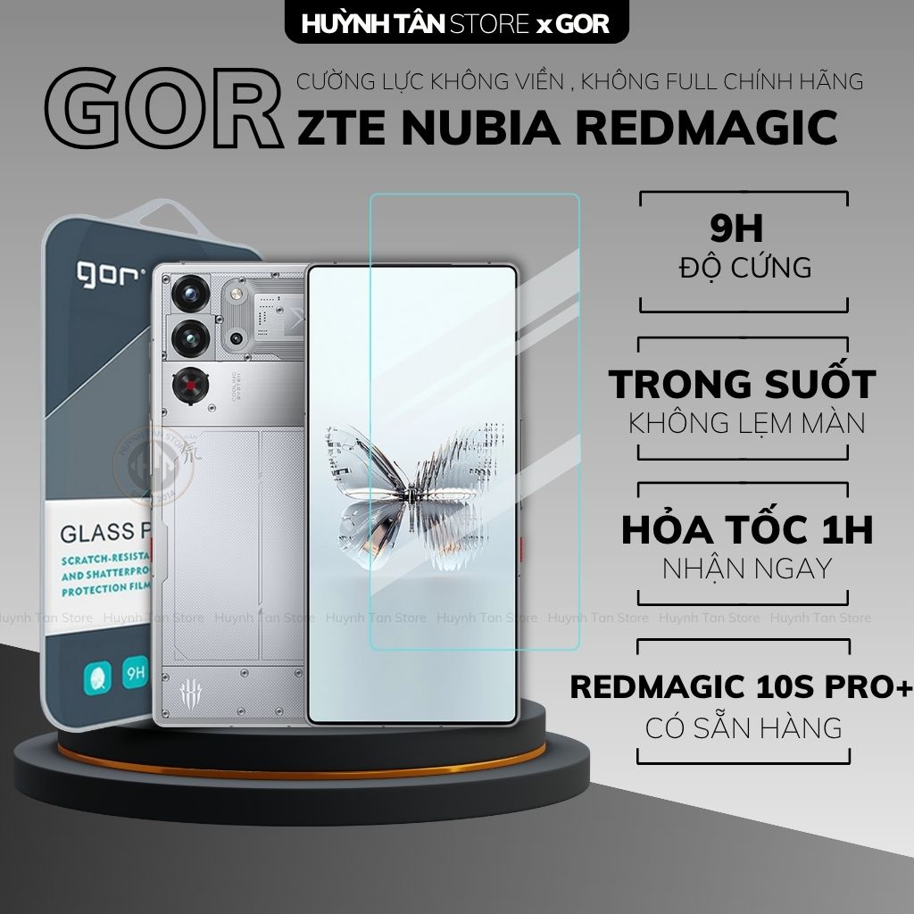 Kính cường lực trong suốt ZTE Z80 Ultra , Z70 Ultra , Redmagic 11 Pro , Redmagic 10 AIR  KHÔNG FULL MÀN chống bám vân tay chính hãng GOR