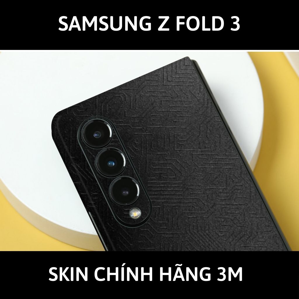 Skin 3m samsung galaxy Z Fold 4, Z Fold 3, Z Fold 2 full body và camera nhập khẩu chính hãng USA phụ kiện điện thoại huỳnh tân store - Electronic Black 2022 - Warp Skin Collection