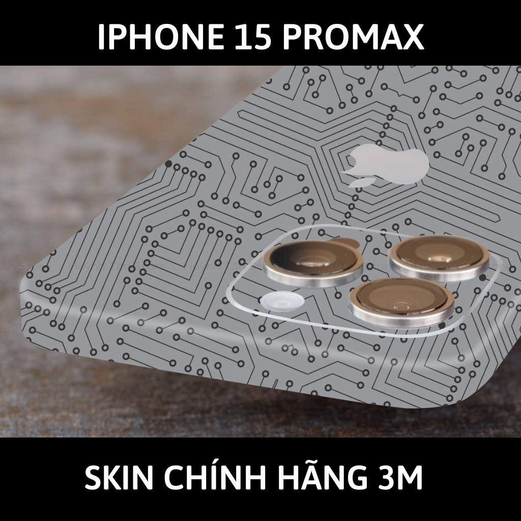 Dán skin điện thoại Iphone 15 Pro Max full body và camera nhập khẩu chính hãng USA phụ kiện điện thoại huỳnh tân store - Electronic Grey - Warp Skin Collection