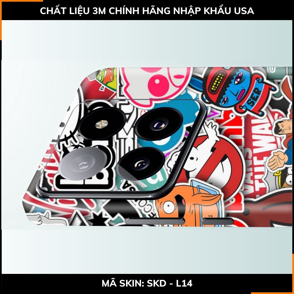 Dán skin điện thoại Xiaomi Mi 14 , Mi 14 Pro full body và camera nhập khẩu chính hãng USA in hình STICKER BOOM - SKD L14 phụ kiện điện thoại huỳnh tân store