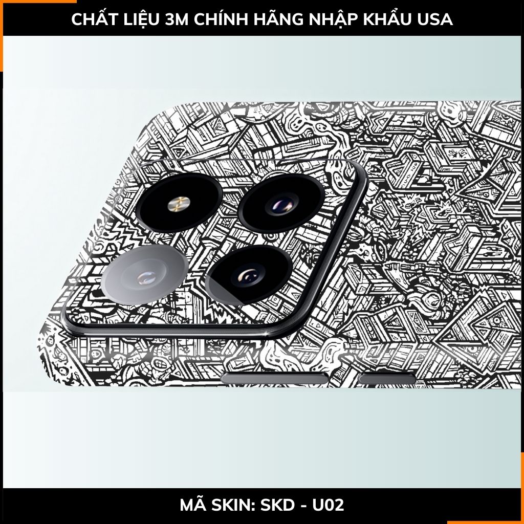 Dán skin điện thoại Xiaomi Mi 14 , Mi 14 Pro full body và camera nhập khẩu chính hãng USA in hình ROBOT CITY - SKD U02 phụ kiện điện thoại huỳnh tân store
