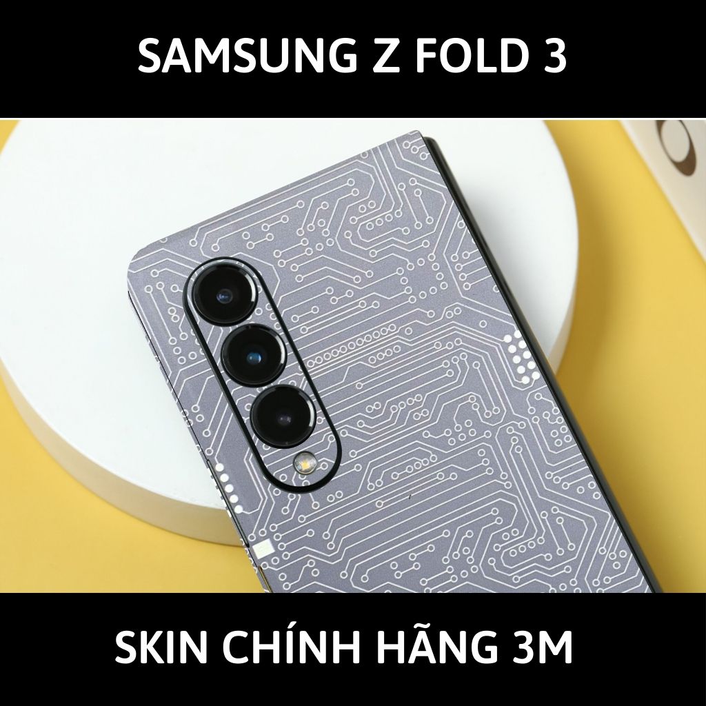 Skin 3m samsung galaxy Z Fold 4, Z Fold 3, Z Fold 2 full body và camera nhập khẩu chính hãng USA phụ kiện điện thoại huỳnh tân store - Electronic White 2021 - Warp Skin Collection