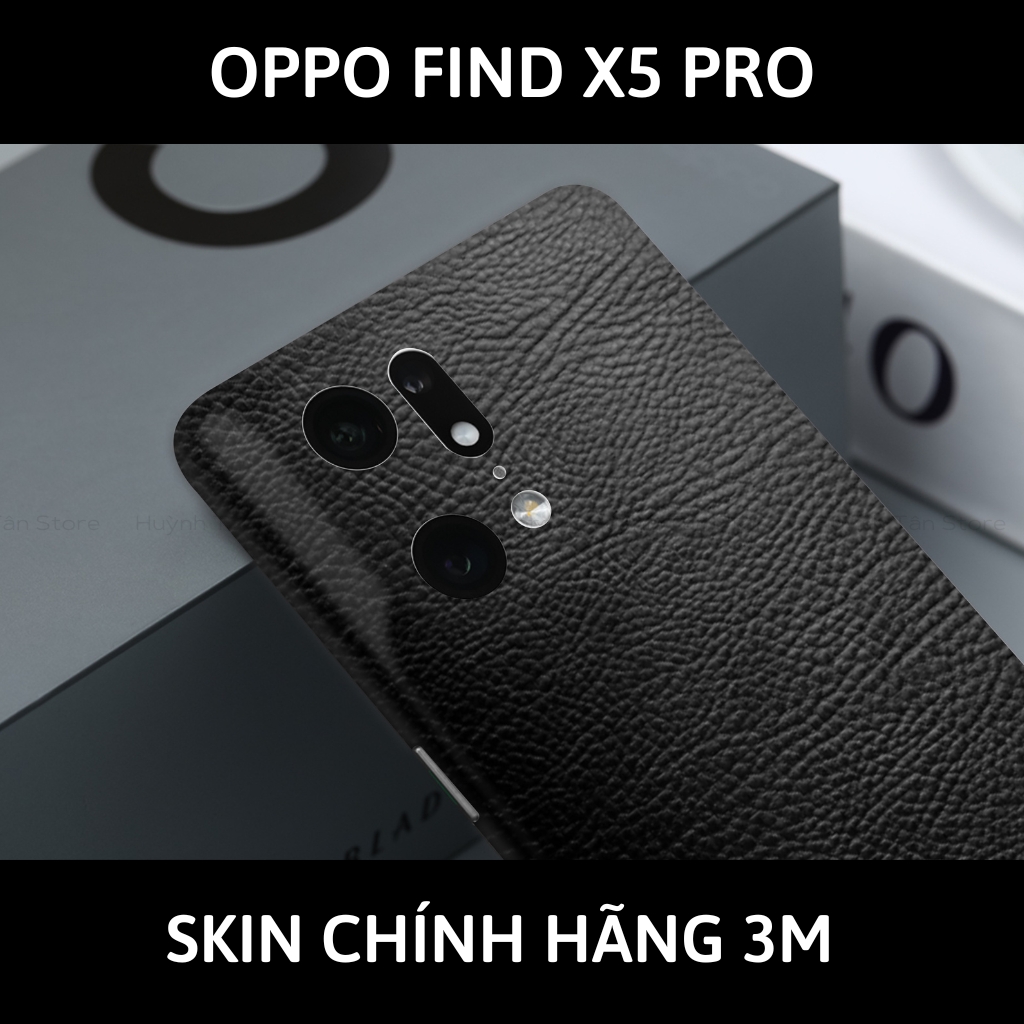 Dán skin điện thoại Oppo Find X5 Pro full body và camera nhập khẩu chính hãng USA phụ kiện điện thoại huỳnh tân store - Hexis Black Leather - Warp Skin Collection