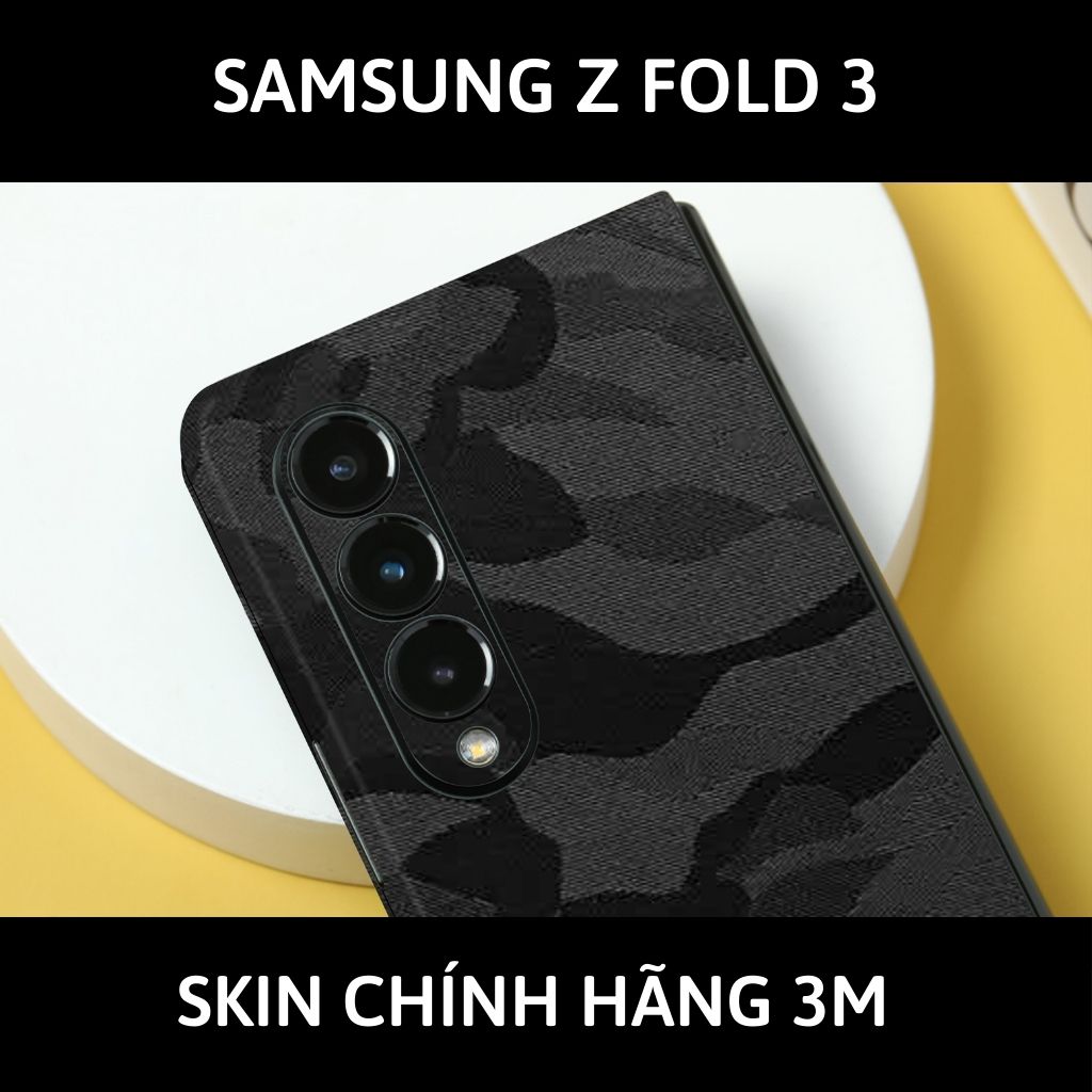 Skin 3m samsung galaxy Z Fold 4, Z Fold 3, Z Fold 2 full body và camera nhập khẩu chính hãng USA phụ kiện điện thoại huỳnh tân store - Camo Black - Warp Skin Collection