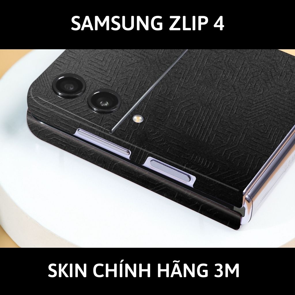 Skin 3m samsung galaxy Z Flip 4, Z Flip 3, Z Flip full body và camera nhập khẩu chính hãng USA phụ kiện điện thoại huỳnh tân store - Electronic Black 2022 - Warp Skin Collection