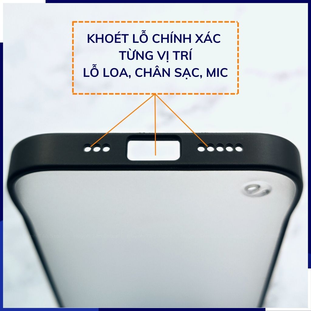 Ốp lưng iphone 14 pro max nửa cạnh lưng nhám chống bám vân tay bảo vệ camera phụ kiện huỳnh tân store