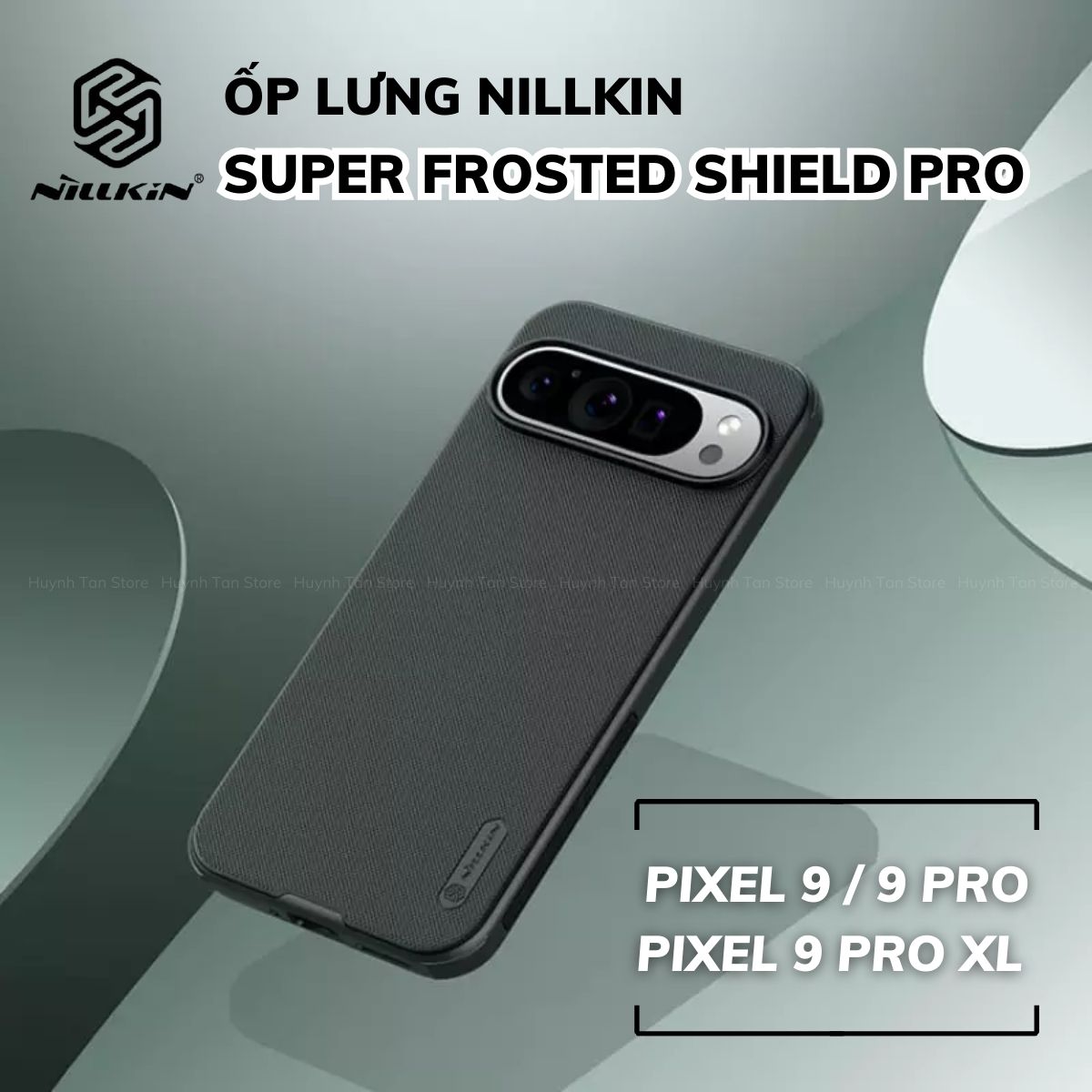 Ốp lưng Google Pixel 9/ Pixel 9 pro/ Pixel 9 pro xl đen viền dẻo lưng sần chống vân tay chống sốc Nillkin Super Frosted