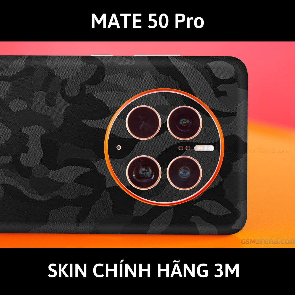 Dán skin điện thoại Huawei Mate 50 Pro full body và camera nhập khẩu chính hãng USA phụ kiện điện thoại huỳnh tân store - Camo Black - Warp Skin Collection