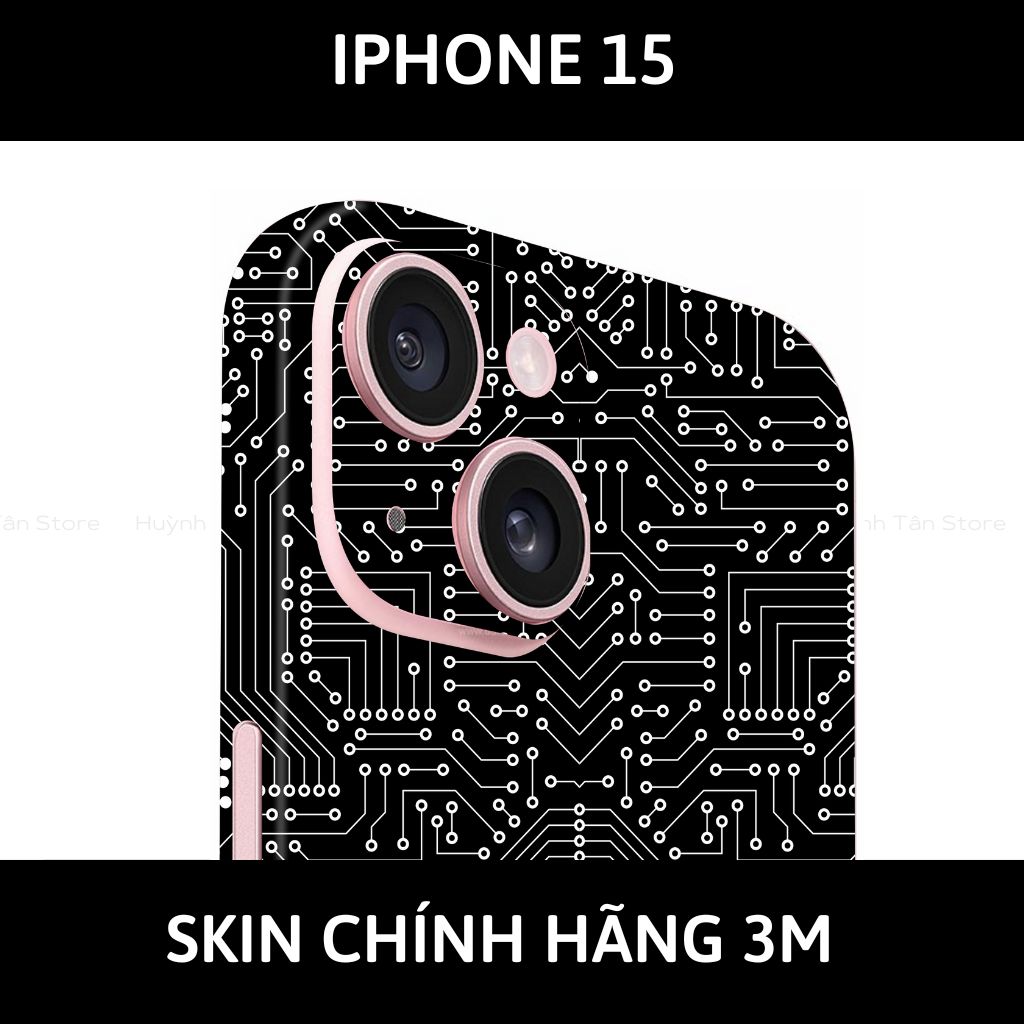 Dán skin điện thoại Iphone 15, Iphone 15 Plus full body và camera nhập khẩu chính hãng USA phụ kiện điện thoại huỳnh tân store - ELECTRIC BLACK - Warp Skin Collection