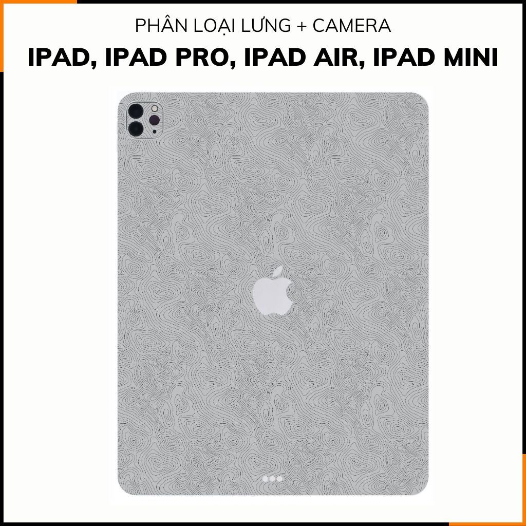 Dán skin ipad , ipad pro, ipad air , ipad mini full body và camera chính hãng 3M - MAP GREY -  SK B13 03 phụ kiện điện thoại huỳnh tân store