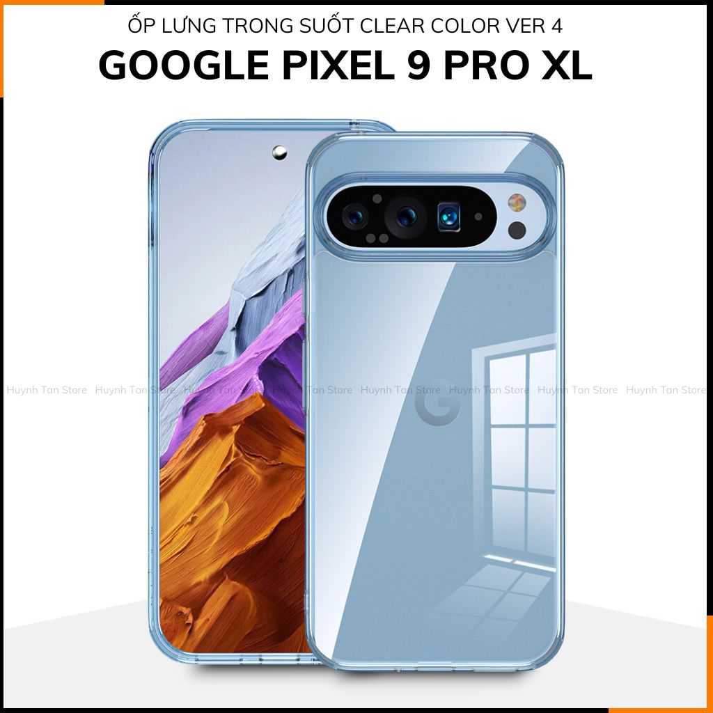 Ốp lưng google pixel 9 pro xl chống sốc CLEAR COLOR VER 4 trong suốt không ố vàng bảo vệ camera phụ kiện huỳnh tân store