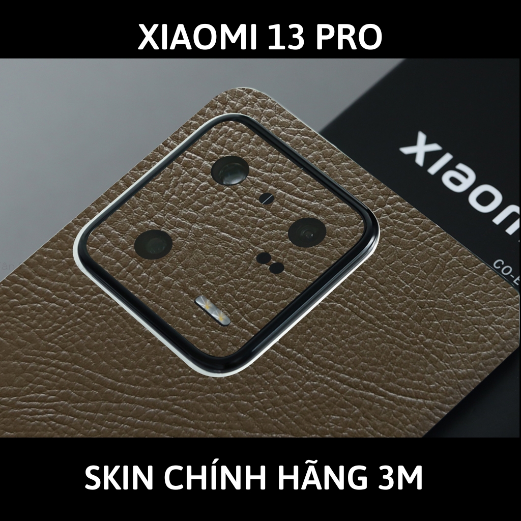 Skin 3m Mi 13 Ultra, Mi 13 Pro, Mi 13  full body và camera nhập khẩu chính hãng USA phụ kiện điện thoại huỳnh tân store - Hexis Brown Leather - Warp Skin Collection