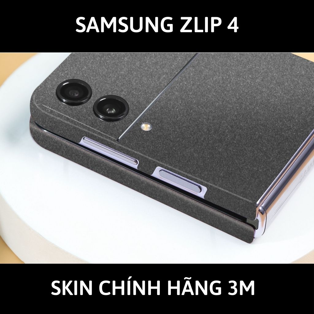 Skin 3m samsung galaxy Z Flip 4, Z Flip 3, Z Flip full body và camera nhập khẩu chính hãng USA phụ kiện điện thoại huỳnh tân store - Dark Grey - Warp Skin Collection