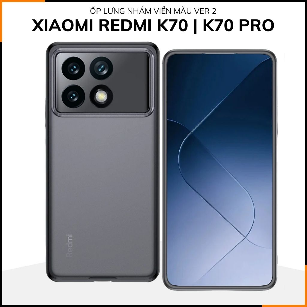 Ốp lưng xiaomi redmi k70 k70 pro chống sốc chống vân tay NHÁM VIỀN MÀU VER 2 bảo vệ camera phụ kiện huỳnh tân store