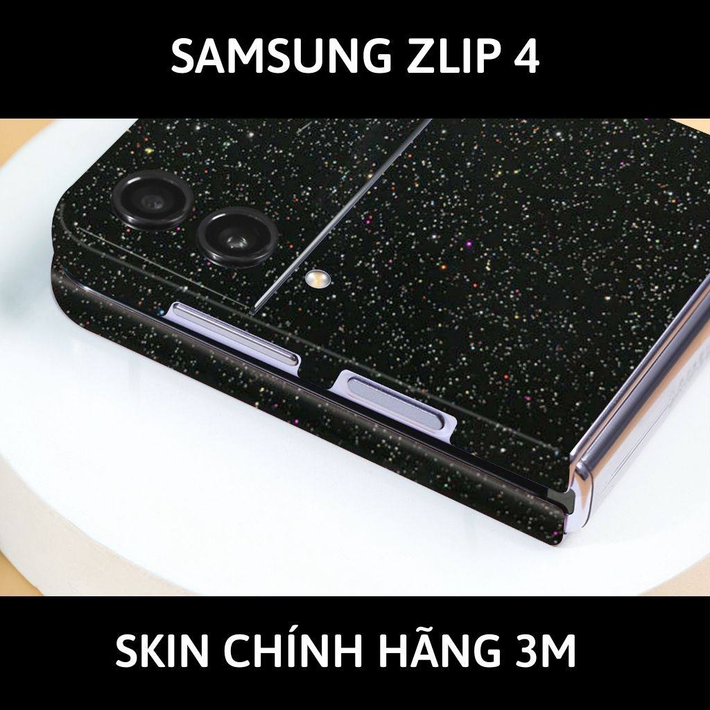 Skin 3m samsung galaxy Z Flip 4, Z Flip 3, Z Flip full body và camera nhập khẩu chính hãng USA phụ kiện điện thoại huỳnh tân store - Black Galaxy - Warp Skin Collection